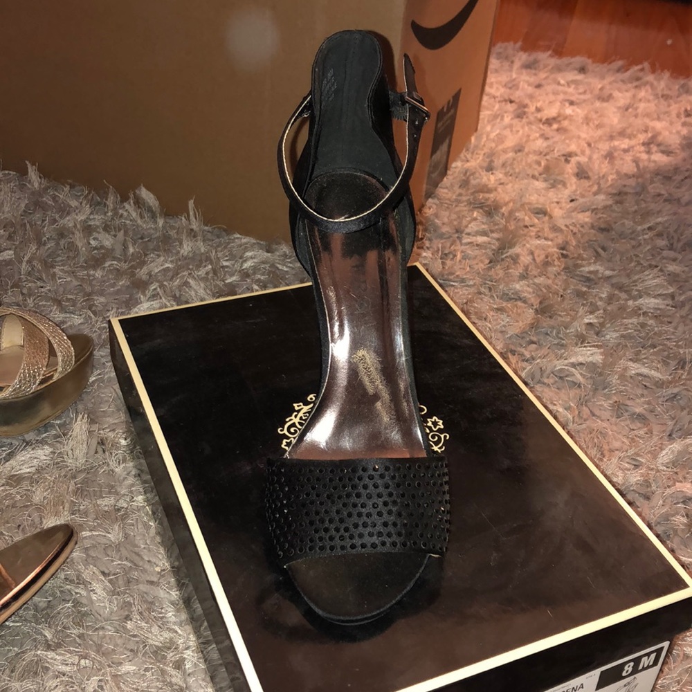 Black Strap Rhinestone Heel